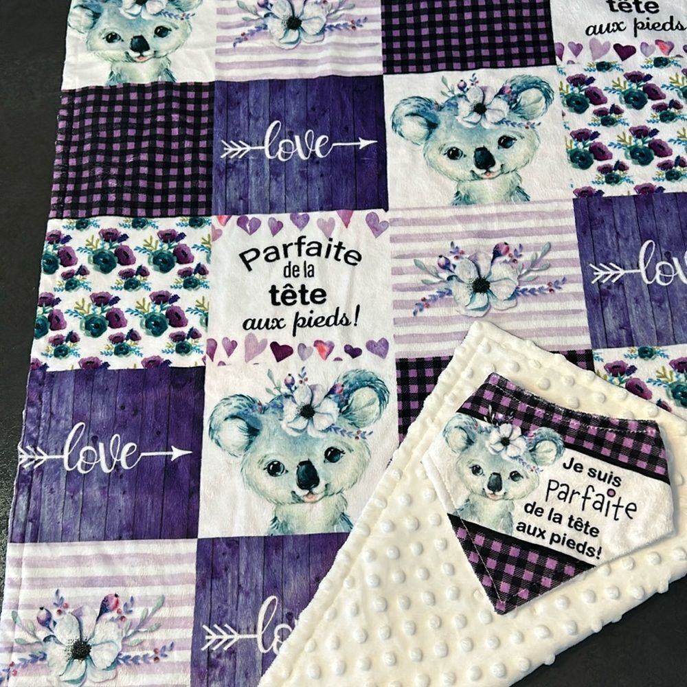 Beautiful flannel baby blanket with dots